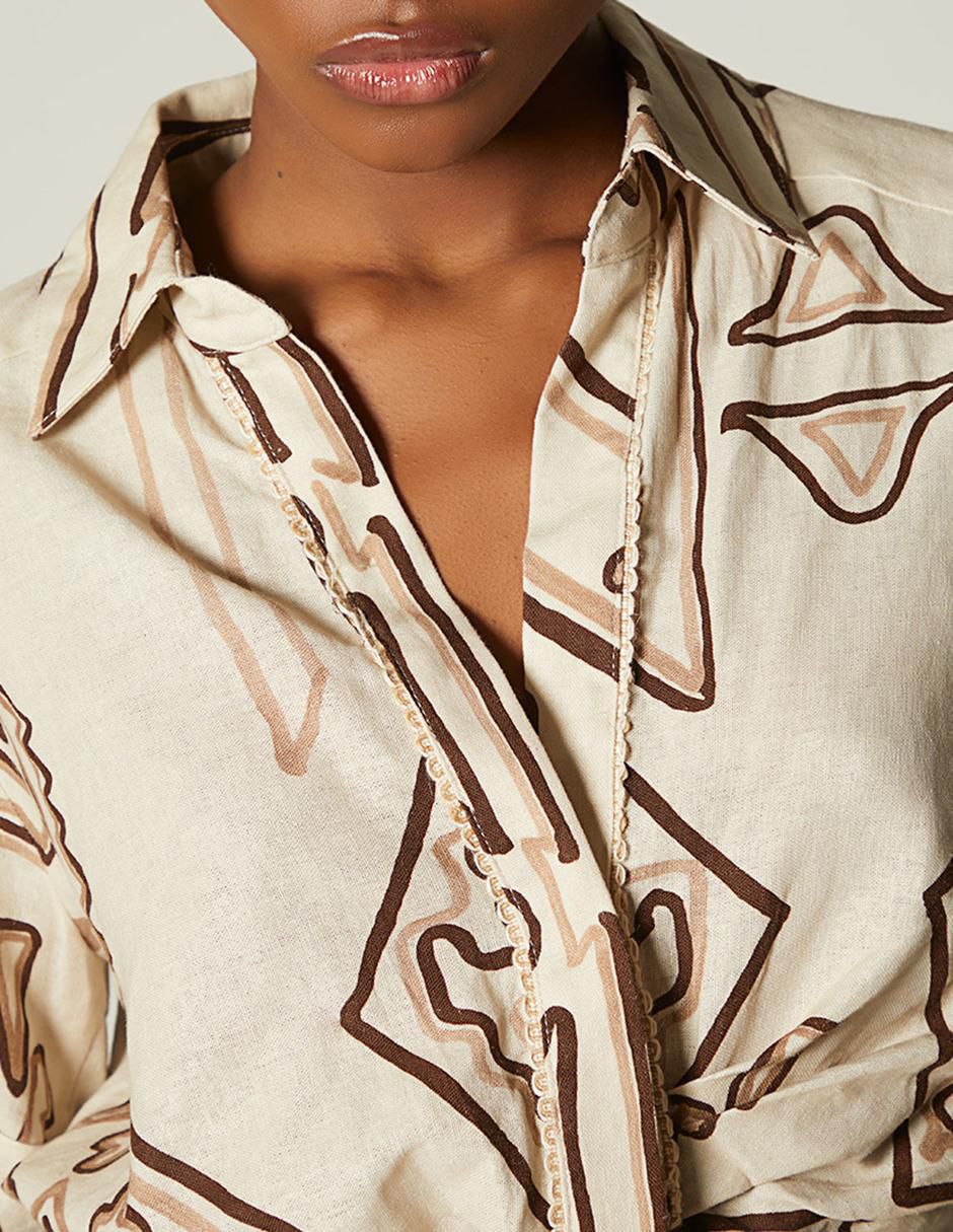 Top cuello camisero