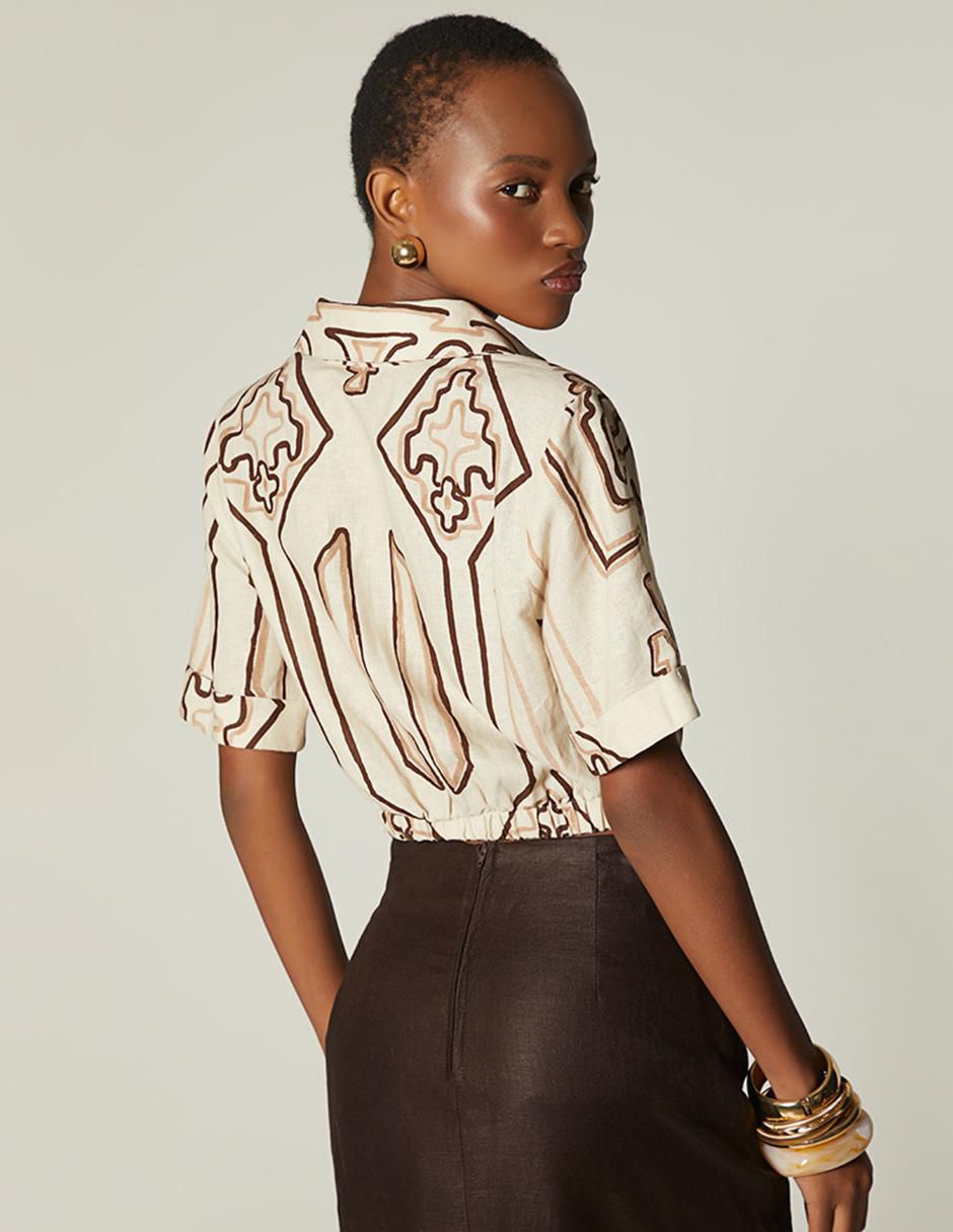 Top cuello camisero