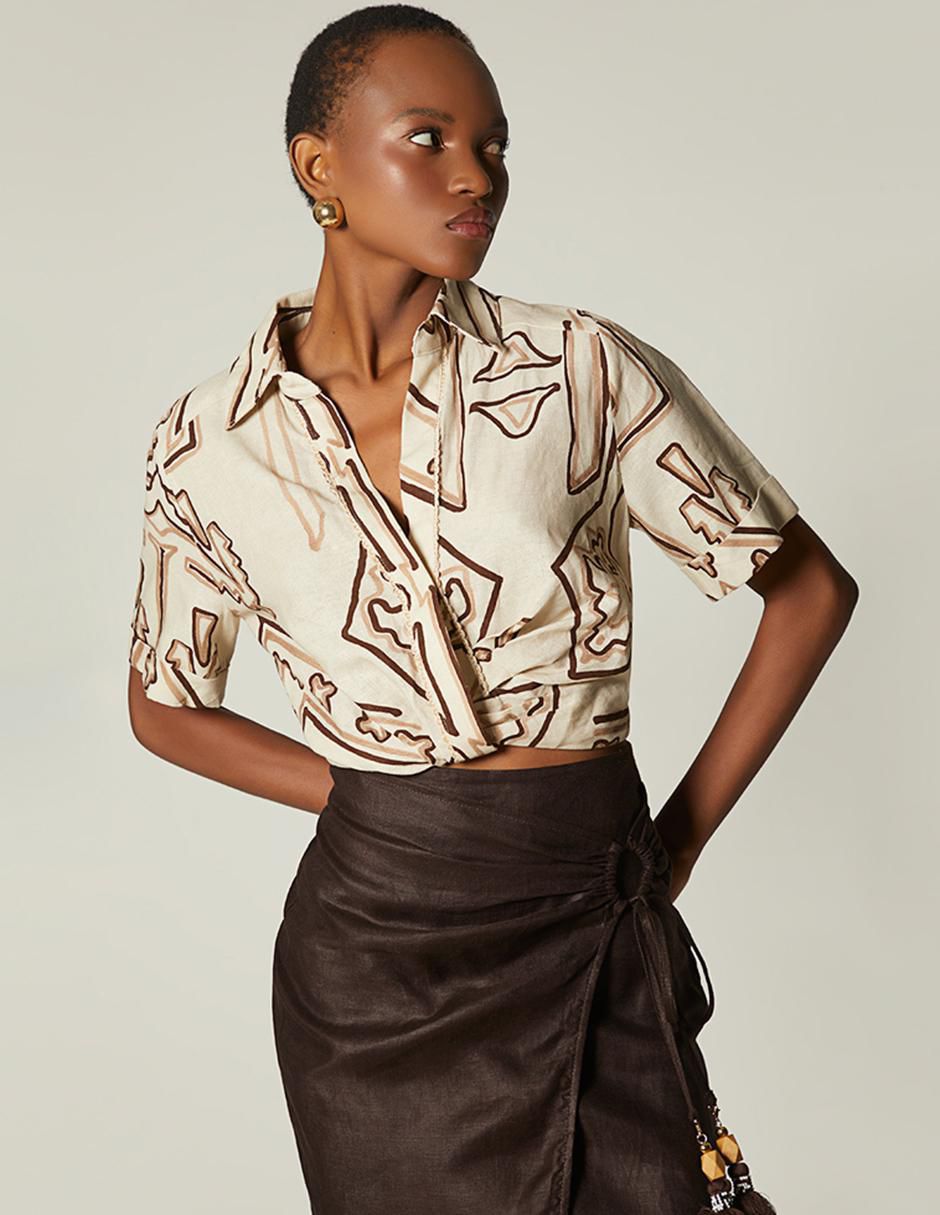 Top cuello camisero Top cuello camisero