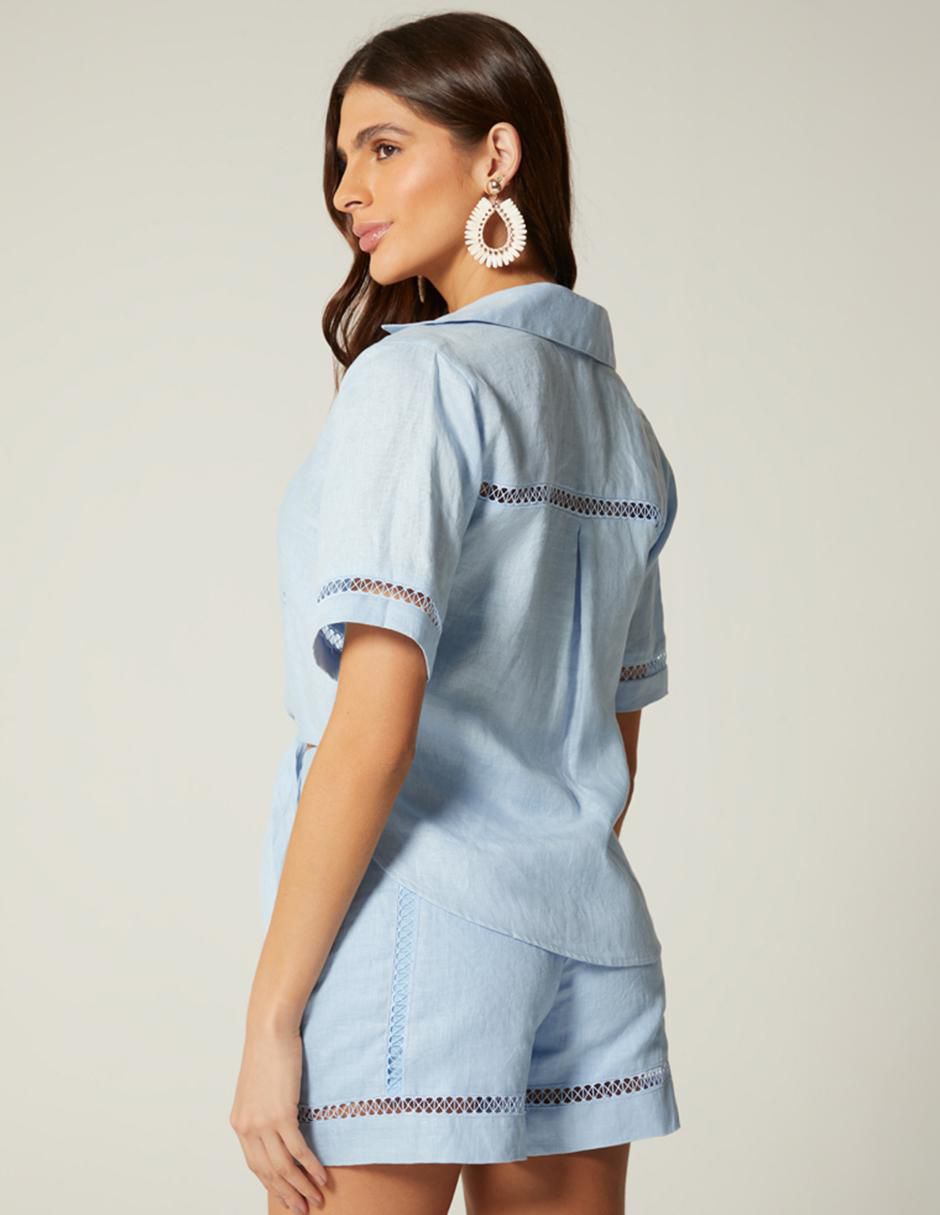 Top Studio F cuello camisero