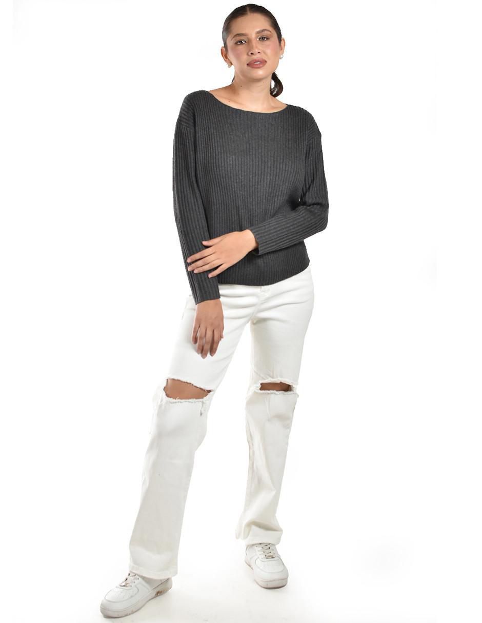 Suéter cuello ojal para mujer 2