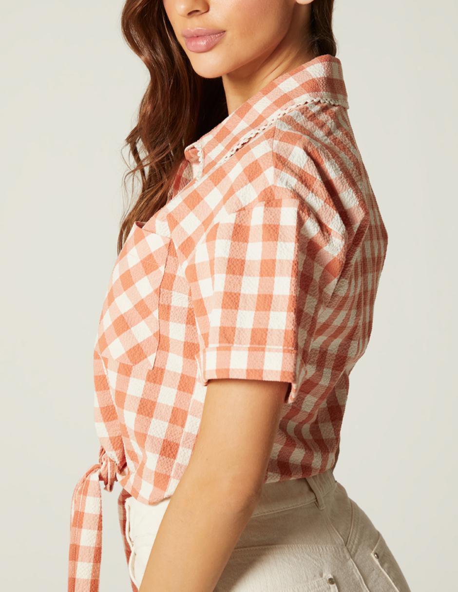 Top cuello camisero