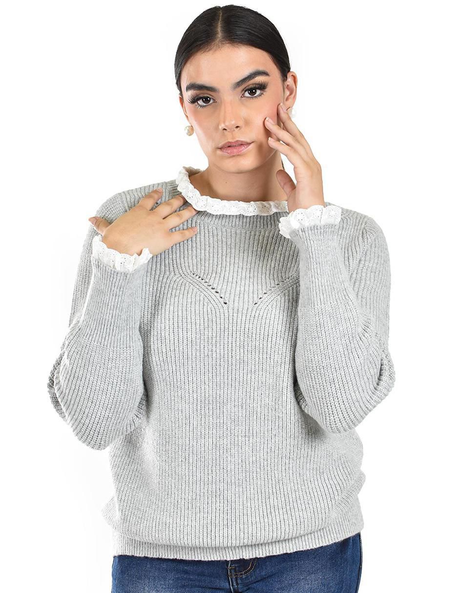 Suéter cuello redondo para mujer 2