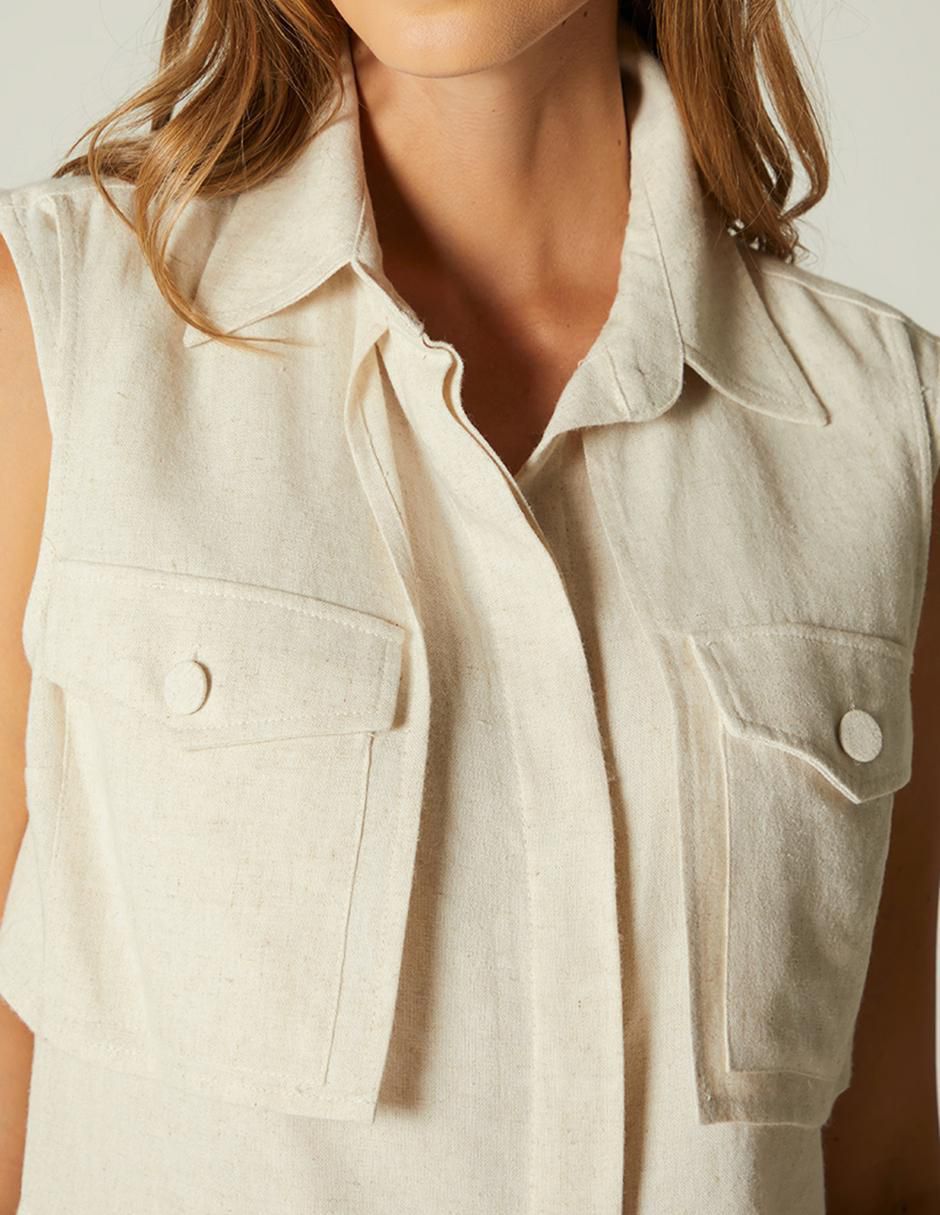 Top Studio F cuello camisero