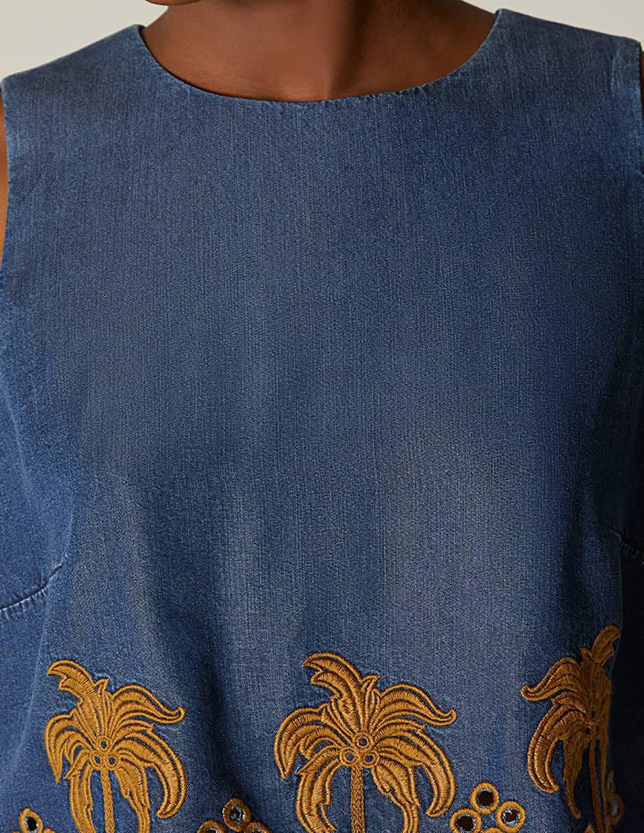 Top cuello redondo tirante ancho