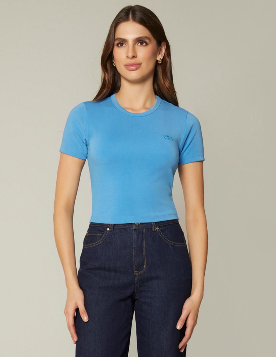 Playera manga corta cuello redondo mujer Playera manga corta cuello redondo mujer