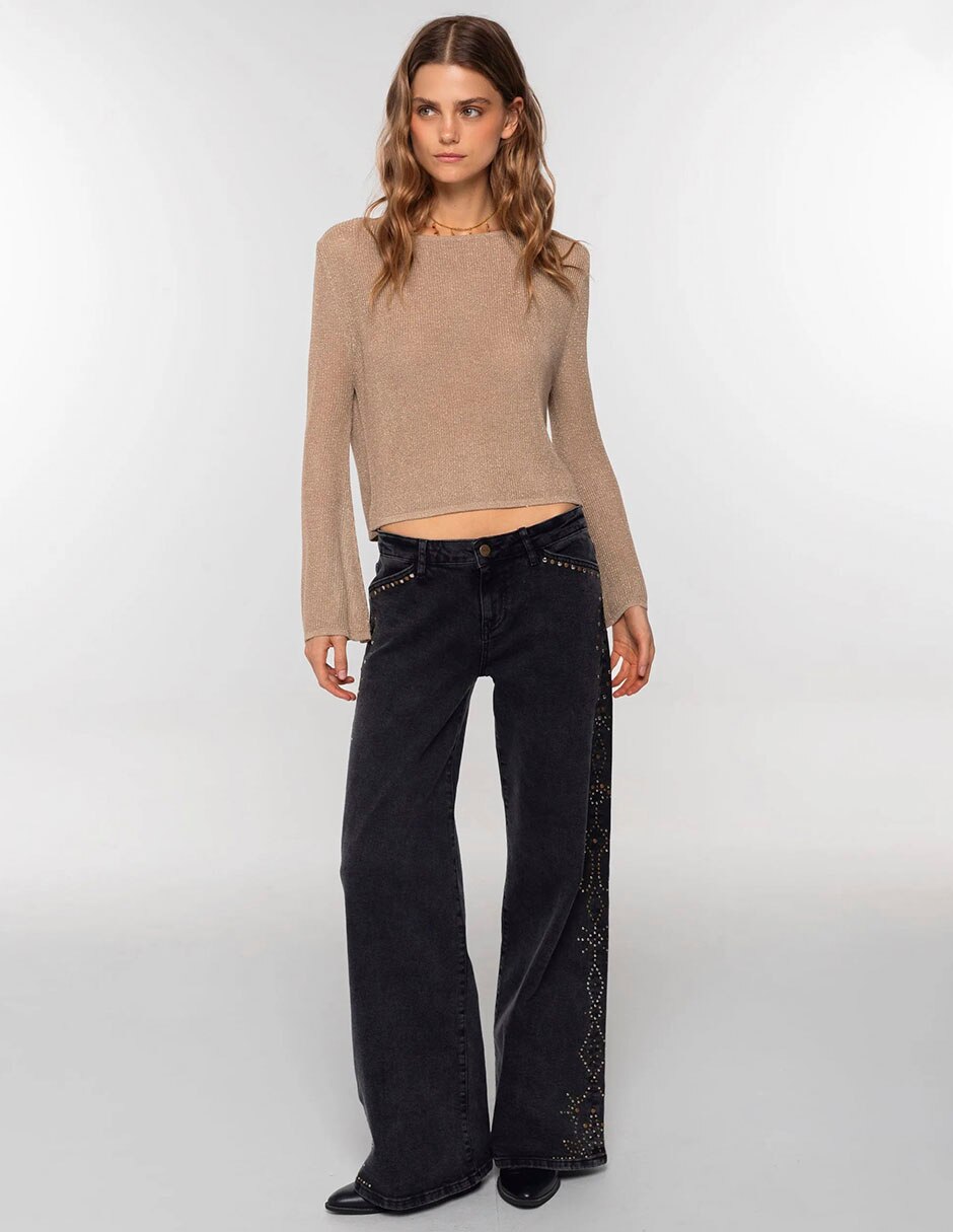 Jeans relaxed acampanadopara mujer 2