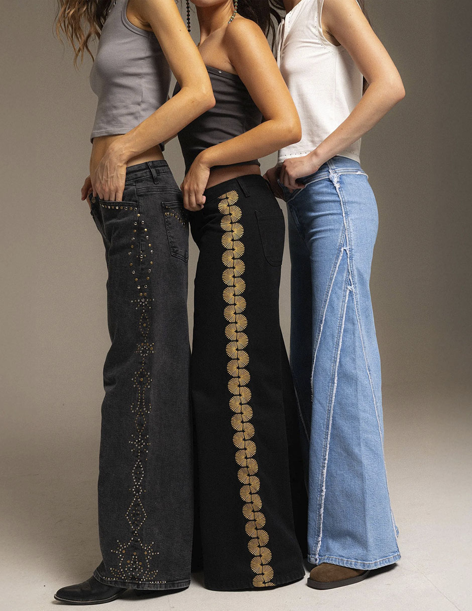 Jeans relaxed acampanadopara mujer 8