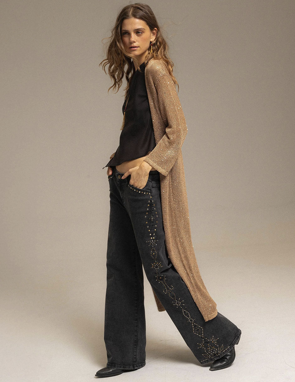 Jeans relaxed acampanadopara mujer 10
