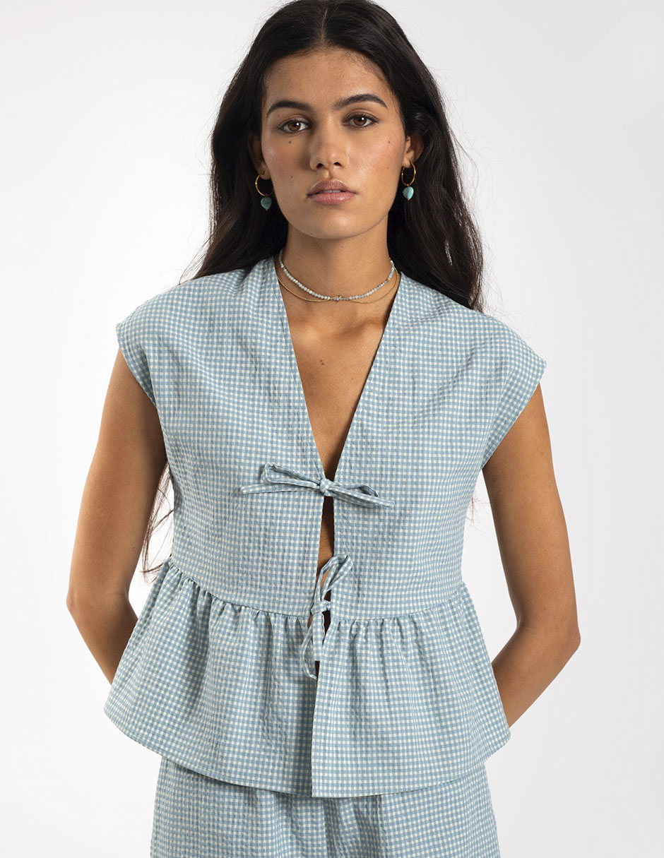 BLUSA B0240 MEZCLA MATERIALES BLUSA B0240 MEZCLA MATERIALES