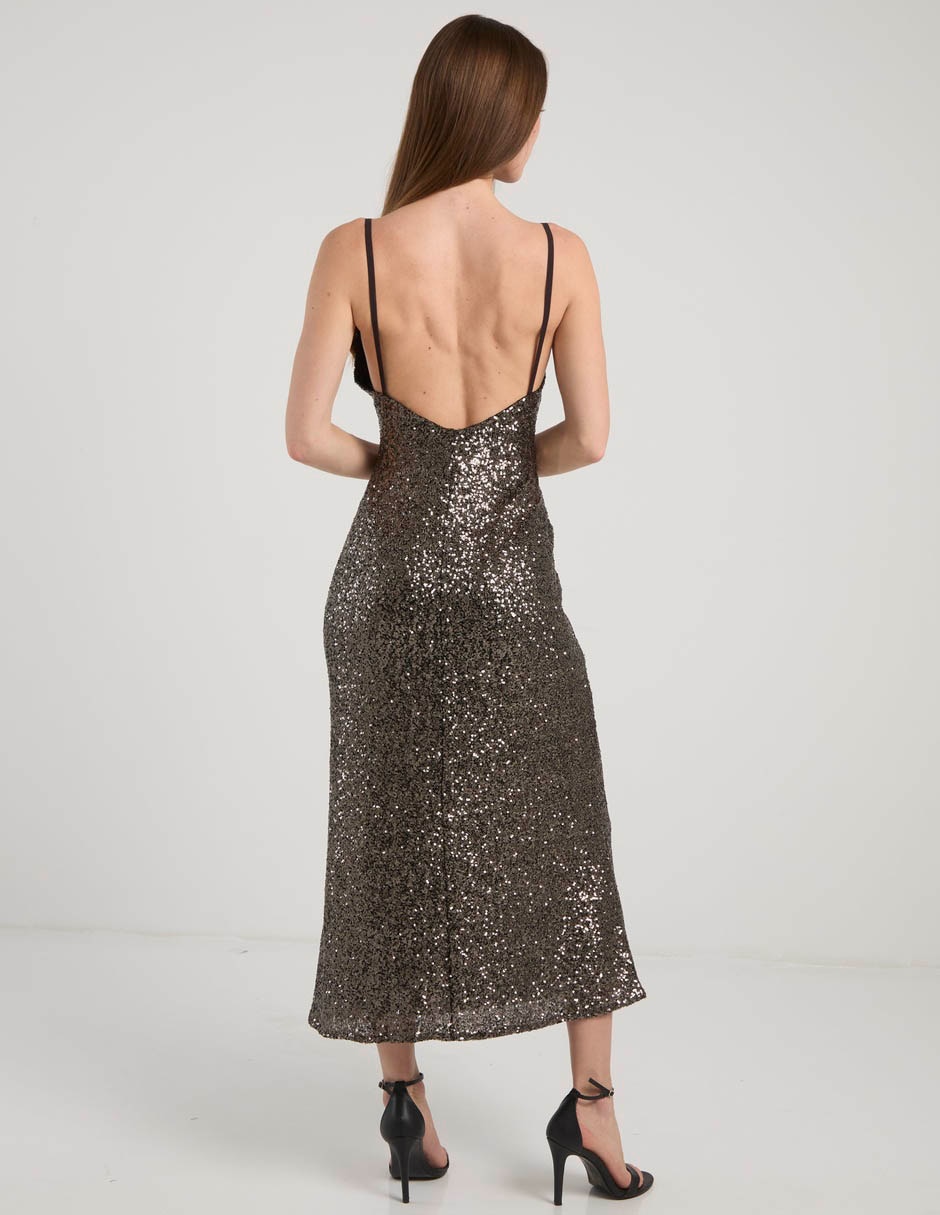 Vestido midi de fiesta The Are escote V