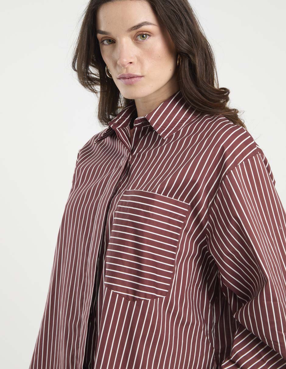 Camisa Petal + Pup de algodón manga larga para mujer