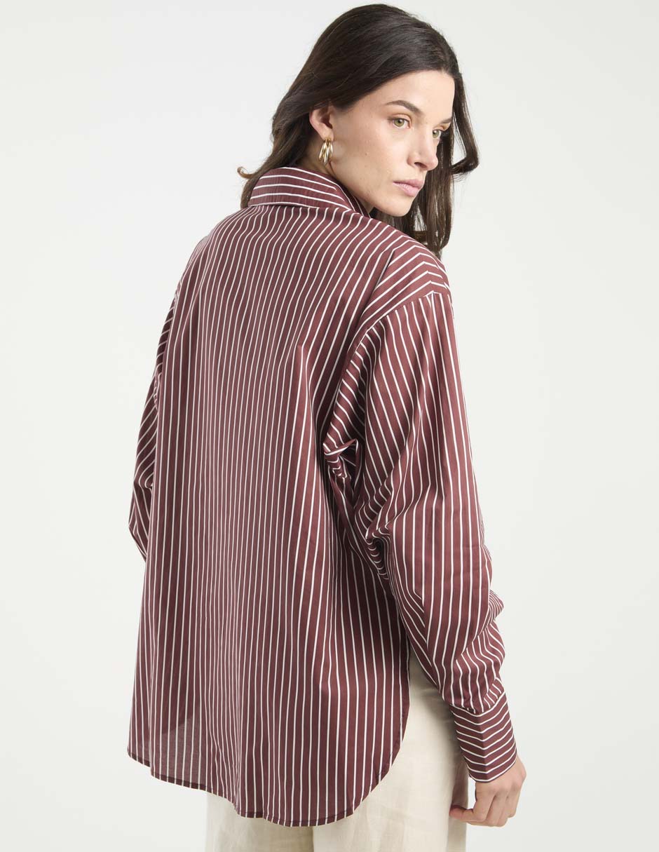 Camisa Petal + Pup de algodón manga larga para mujer