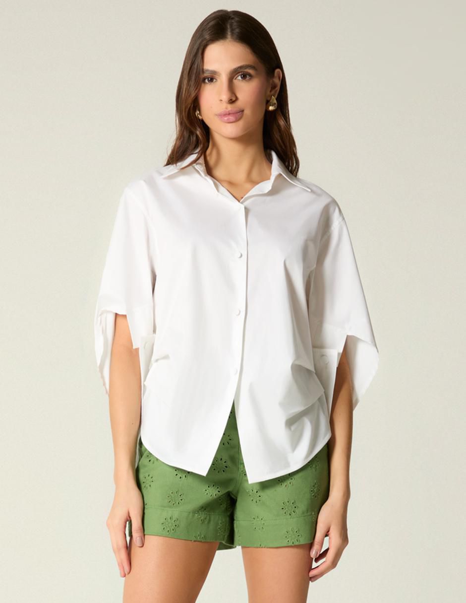 Blusa manga al codo para mujer
