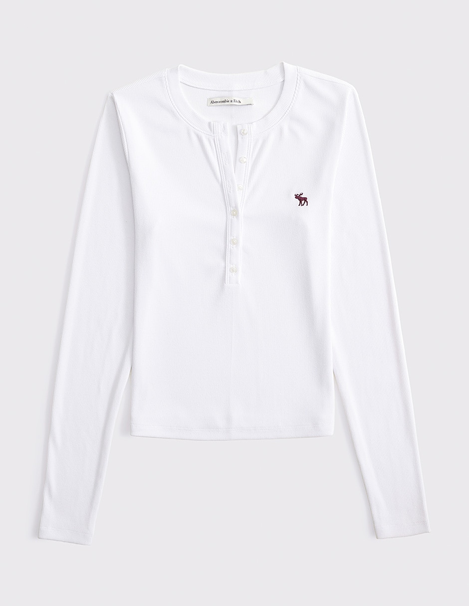 Top Abercrombie & Fitch cuello henley escote regular