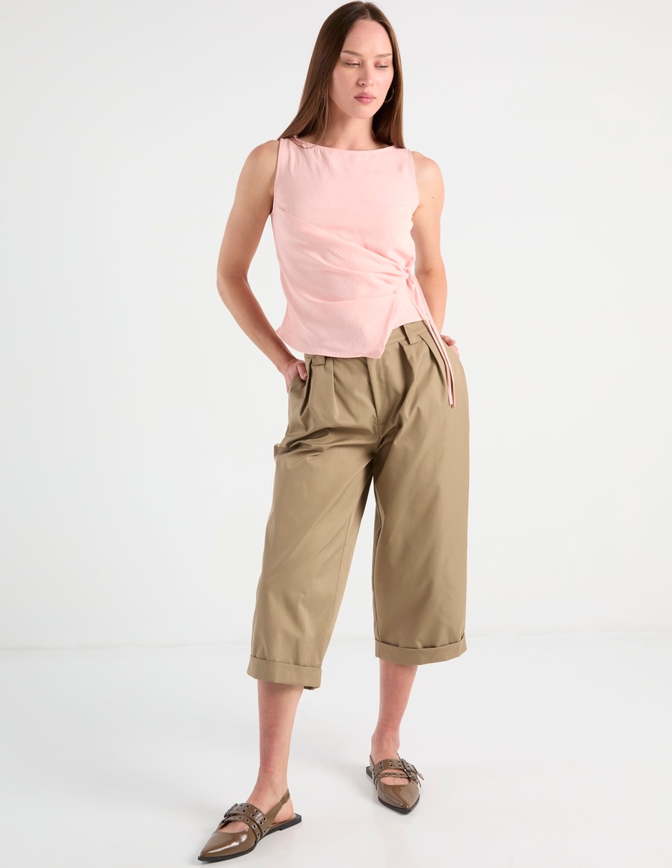 Pantalón capri relajado para mujer 7