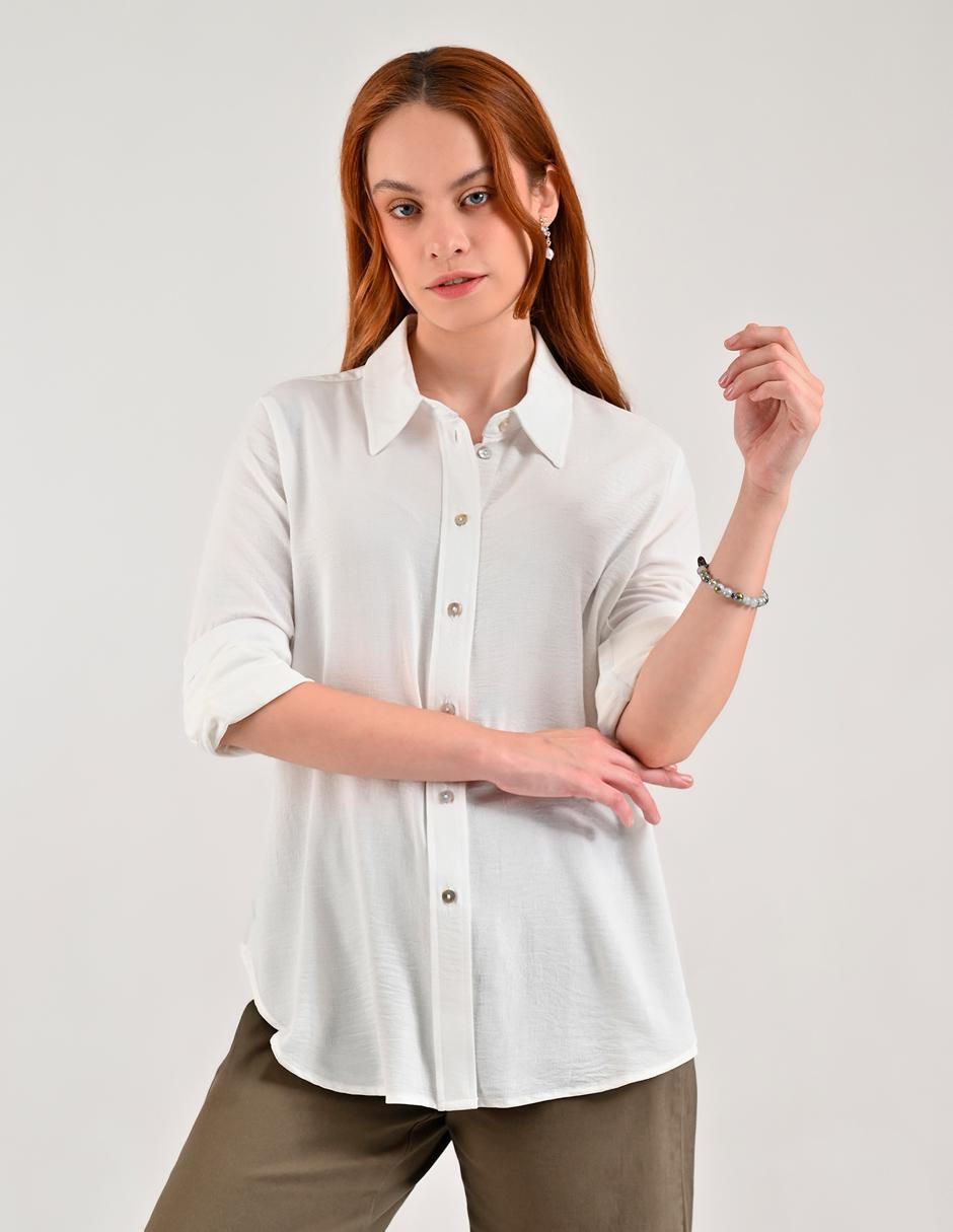 Blusa camisera manga larga para mujer Blusa camisera manga larga para mujer