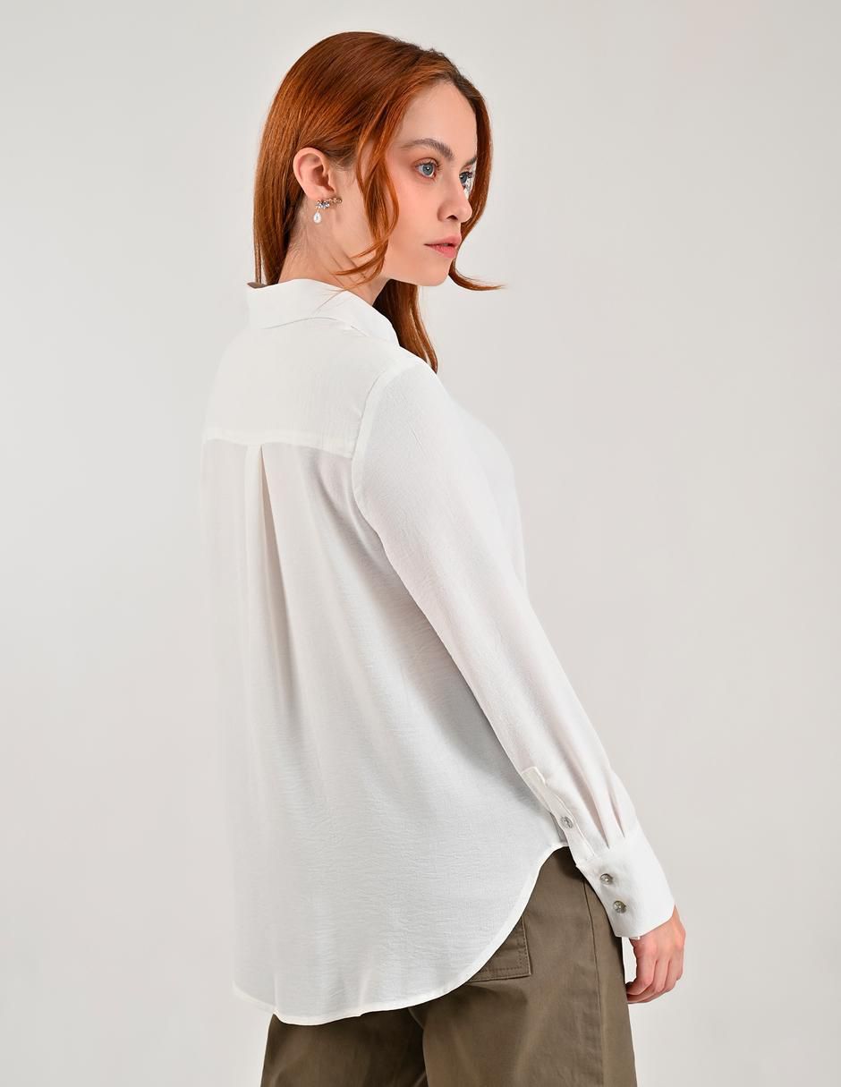 Blusa camisera manga larga para mujer 2