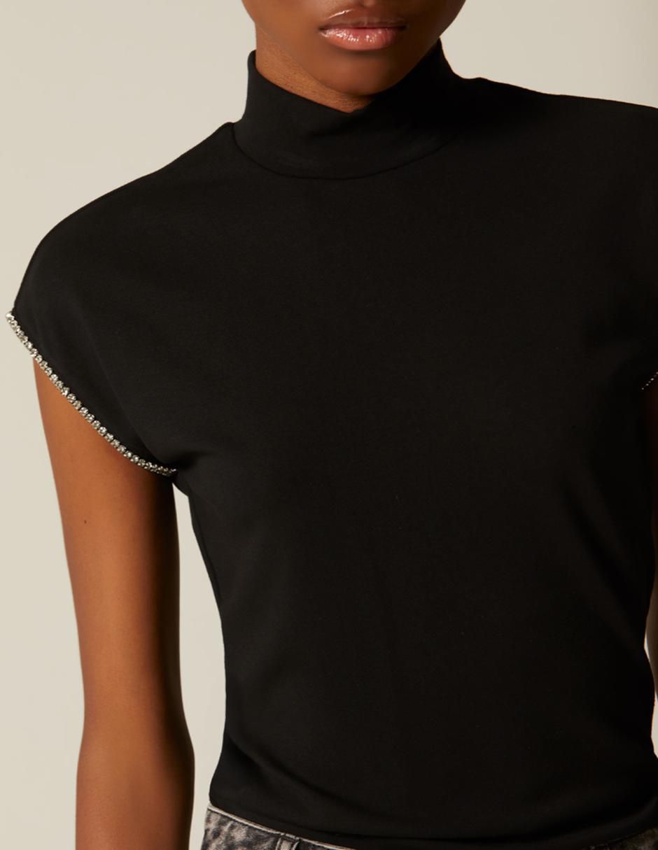 Playera cuello alto mujer