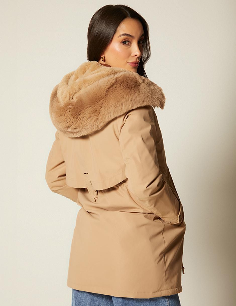Gabardina resistente al agua con bolsillos para mujer 4