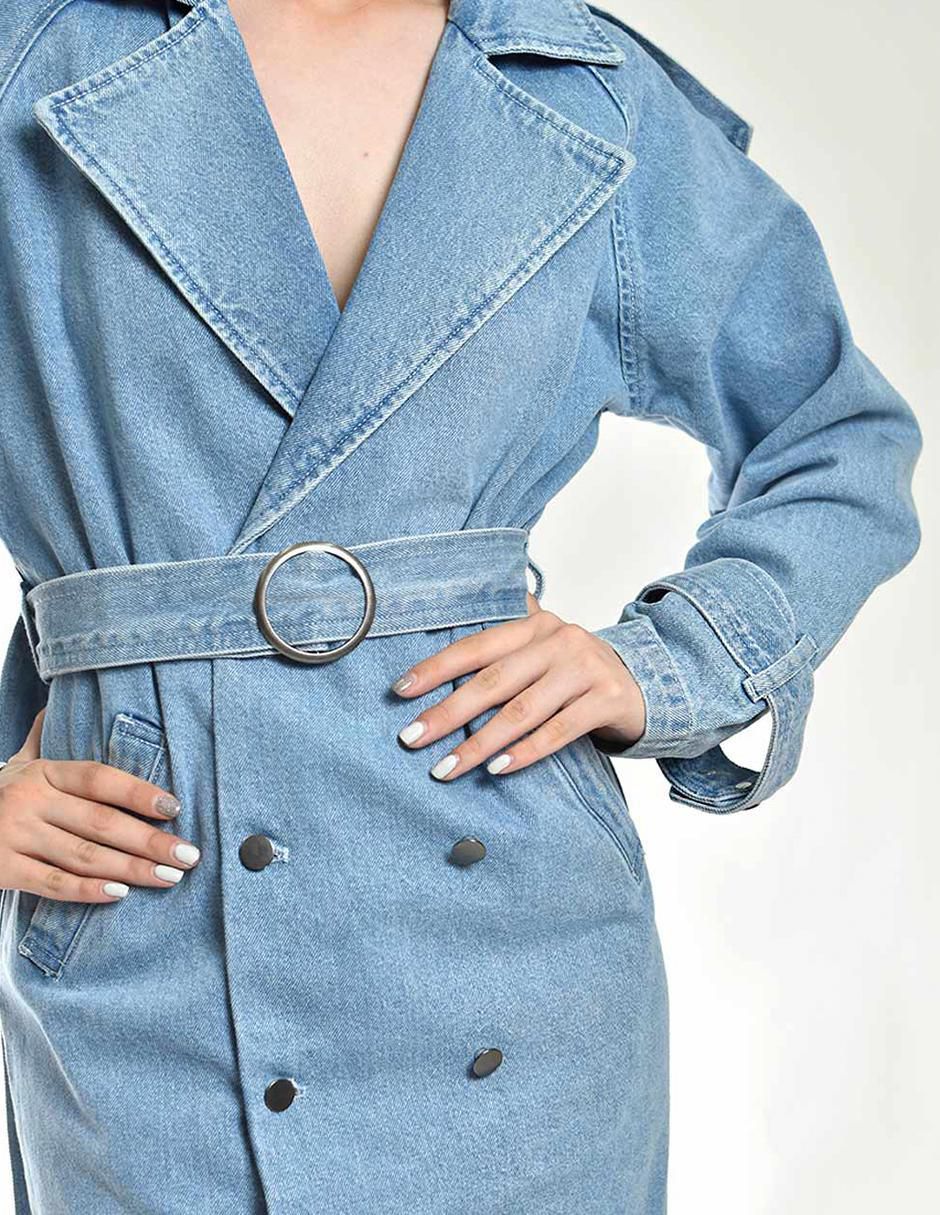Gabardina con bolsillos para mujer 4