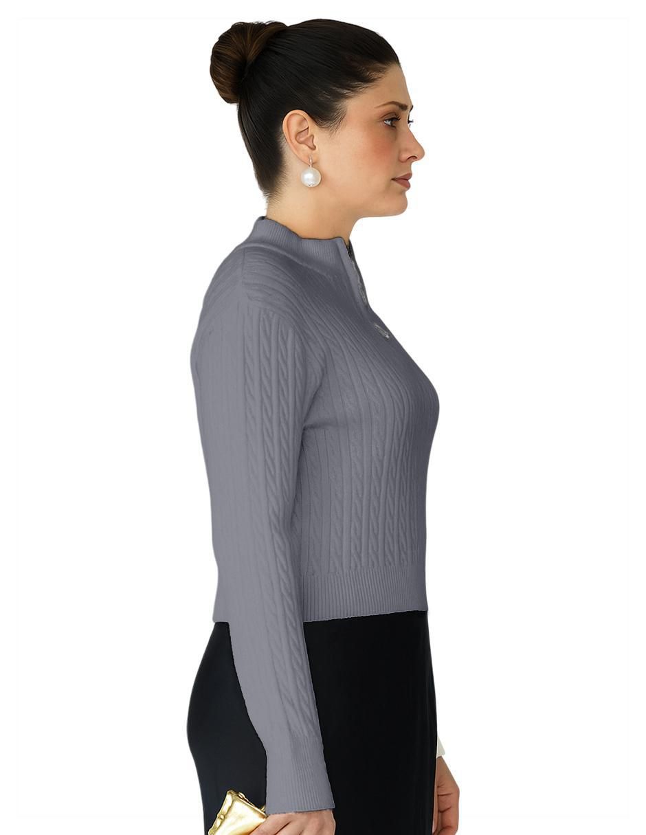 Suéter cuello con cierre para mujer 6
