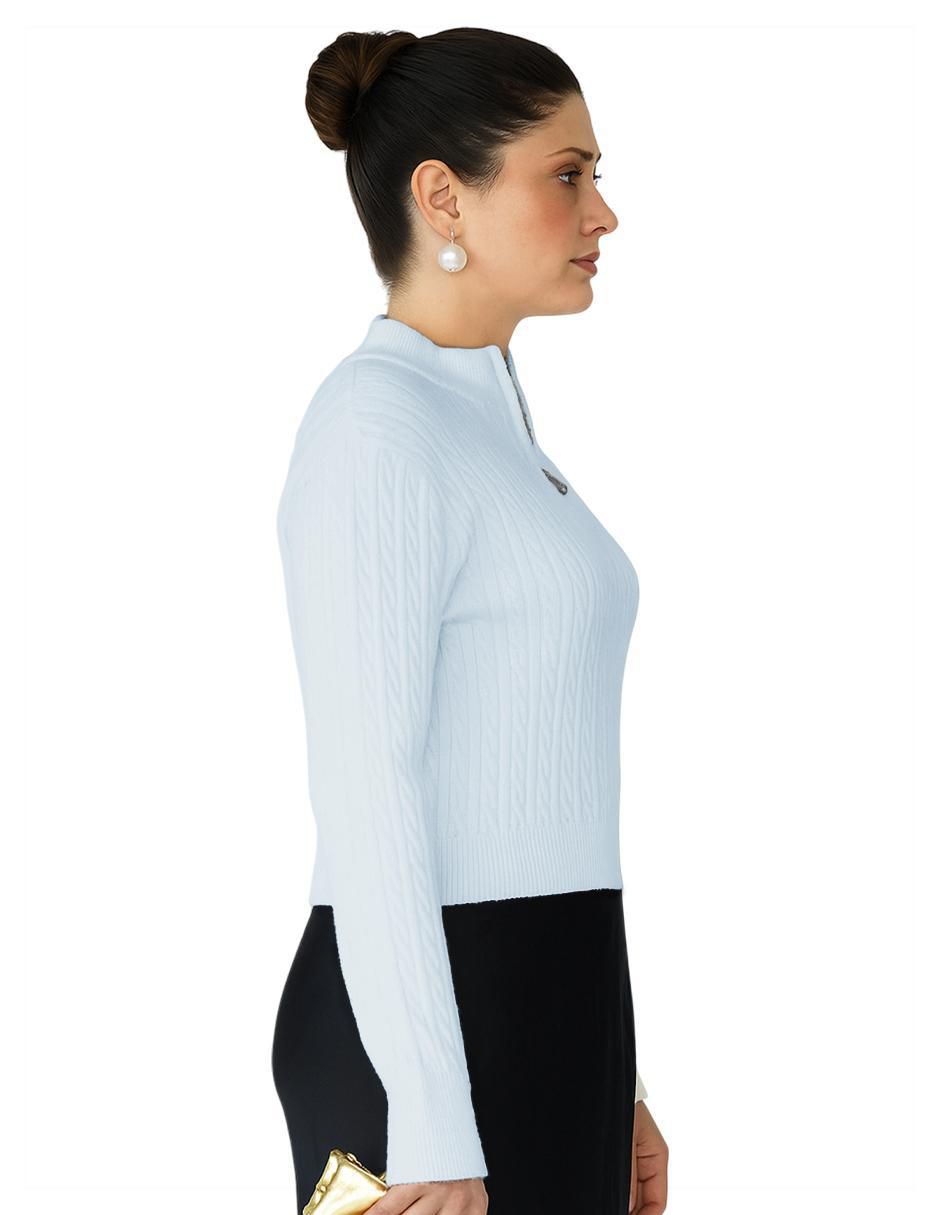 Suéter cuello con cierre para mujer 2