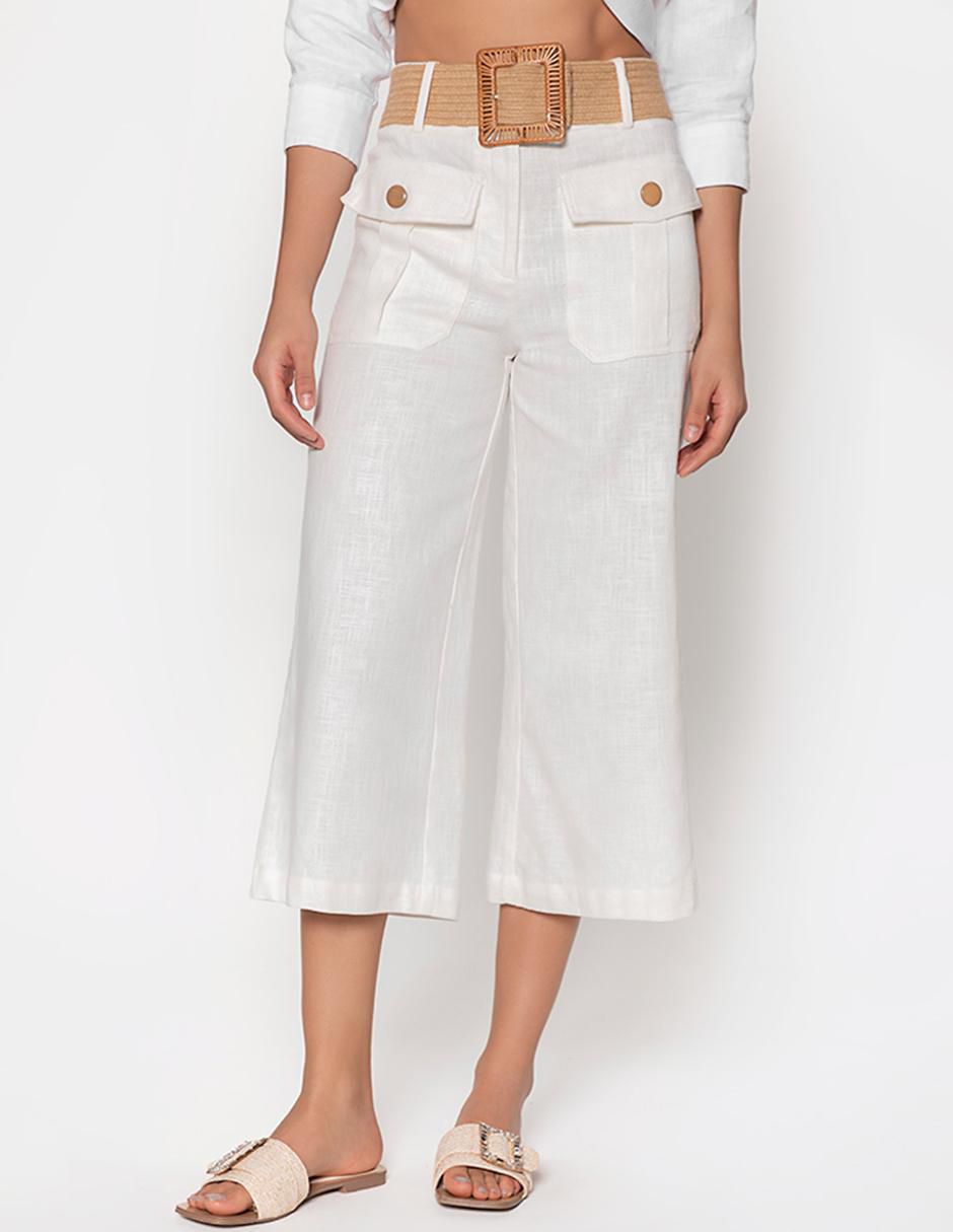 Pantalón capri amplio para mujer