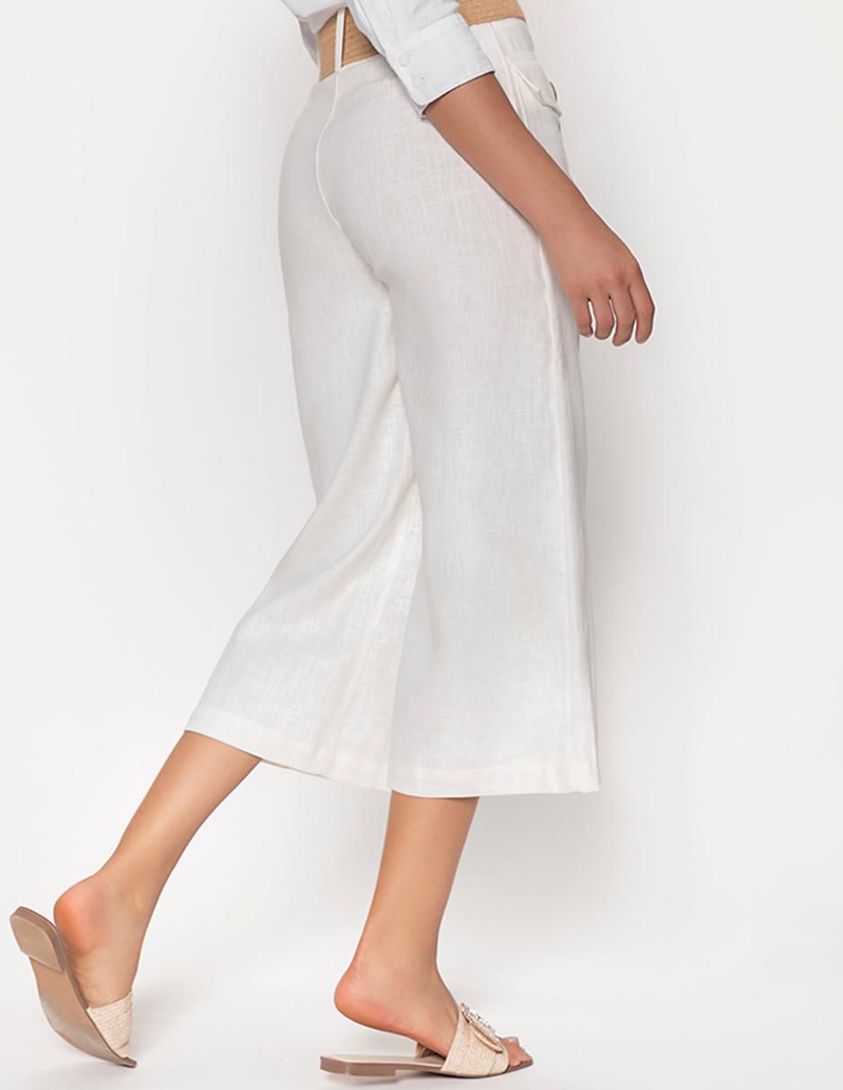 Pantalón capri amplio para mujer