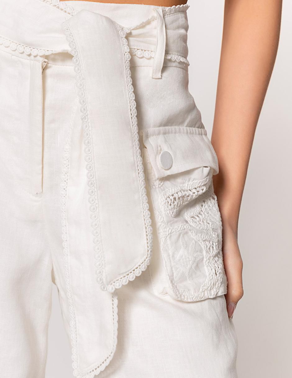 Pantalón capri amplio para mujer