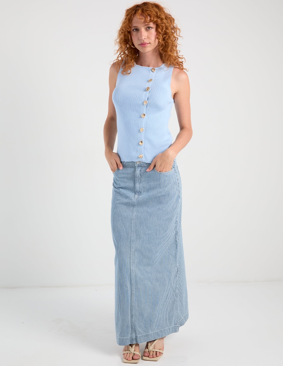 Top Petal + Pup cuello redondo tirante ancho