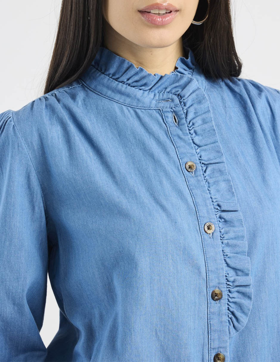 Camisa de algodón manga larga para mujer 3