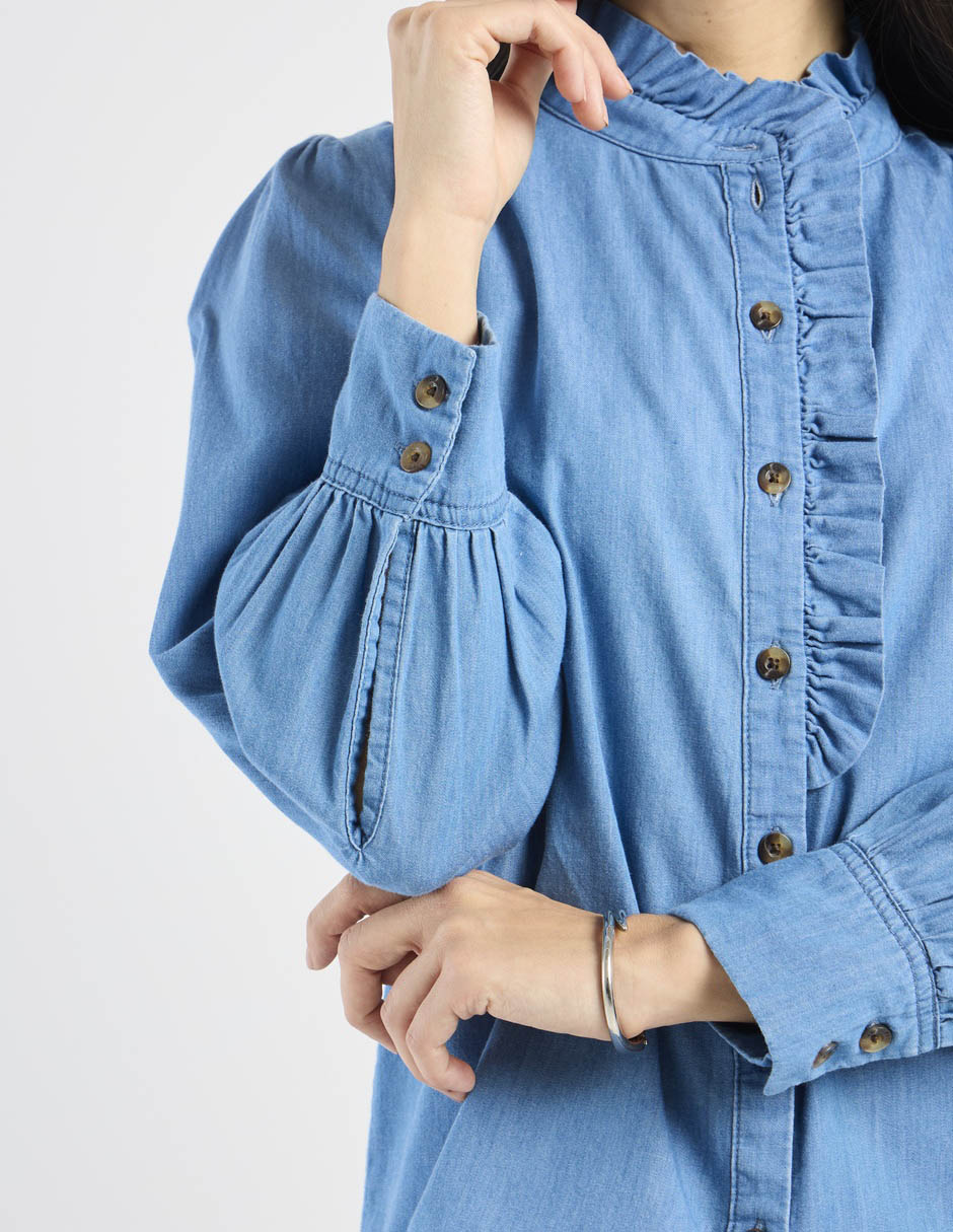 Camisa de algodón manga larga para mujer 2