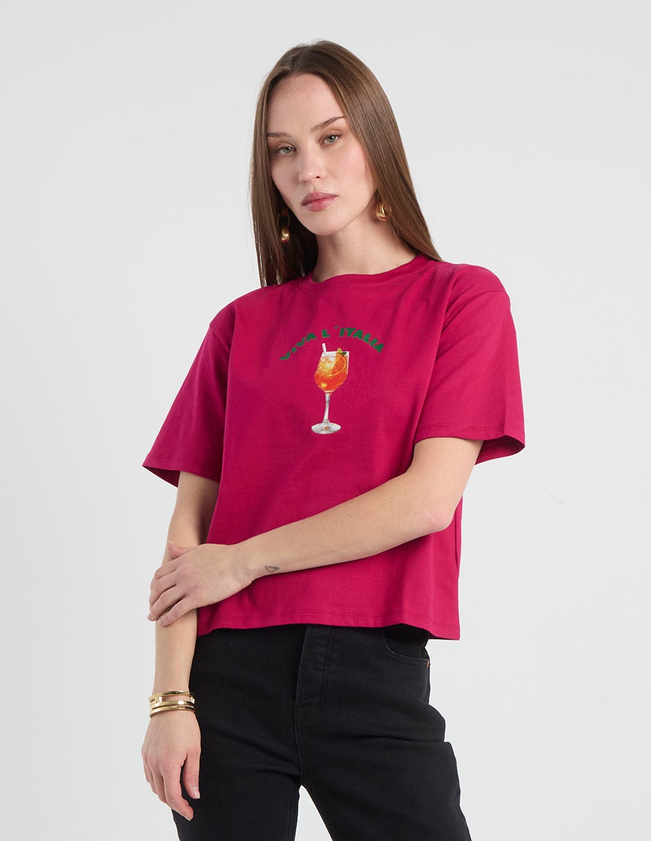Playera manga corta cuello redondo para mujer 2