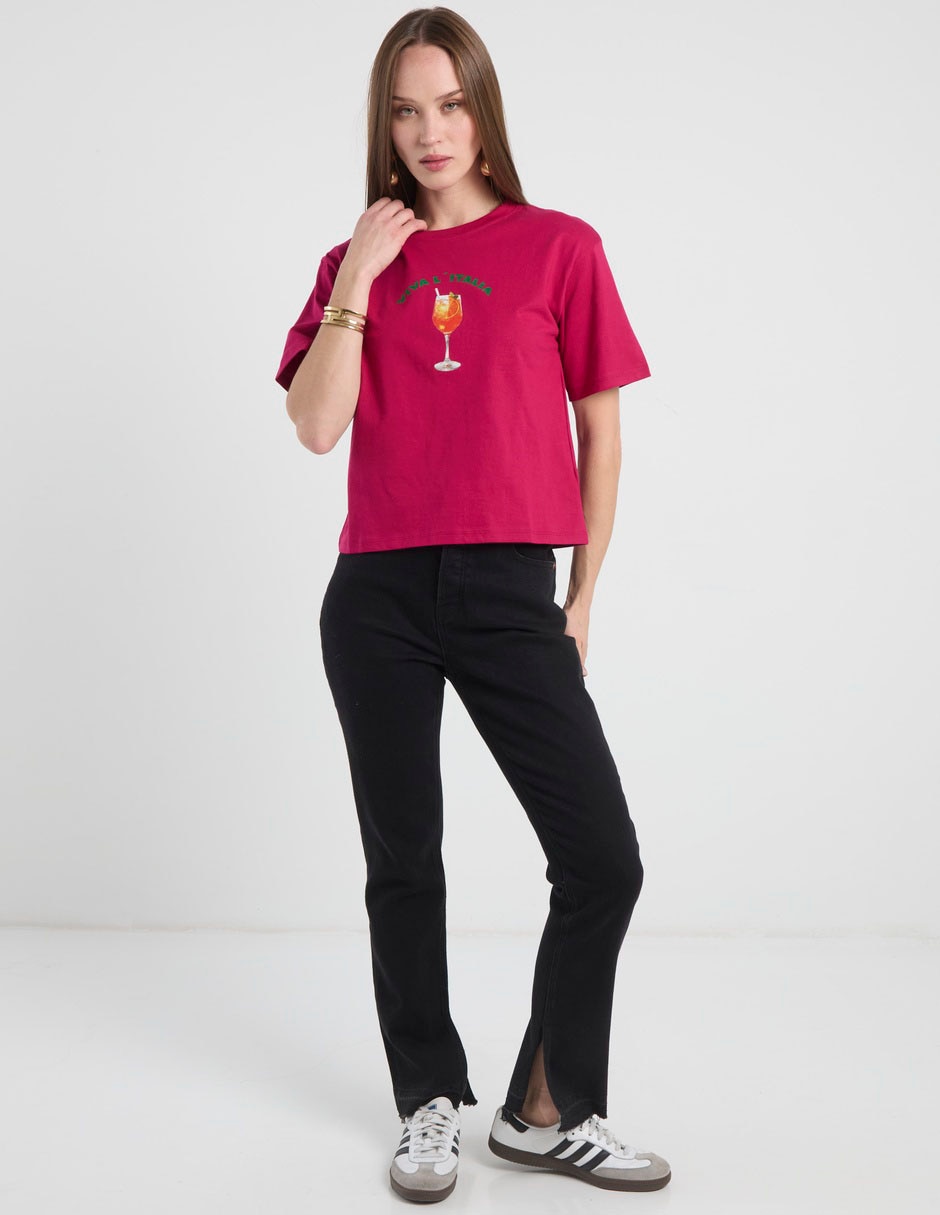 Playera manga corta cuello redondo para mujer 3