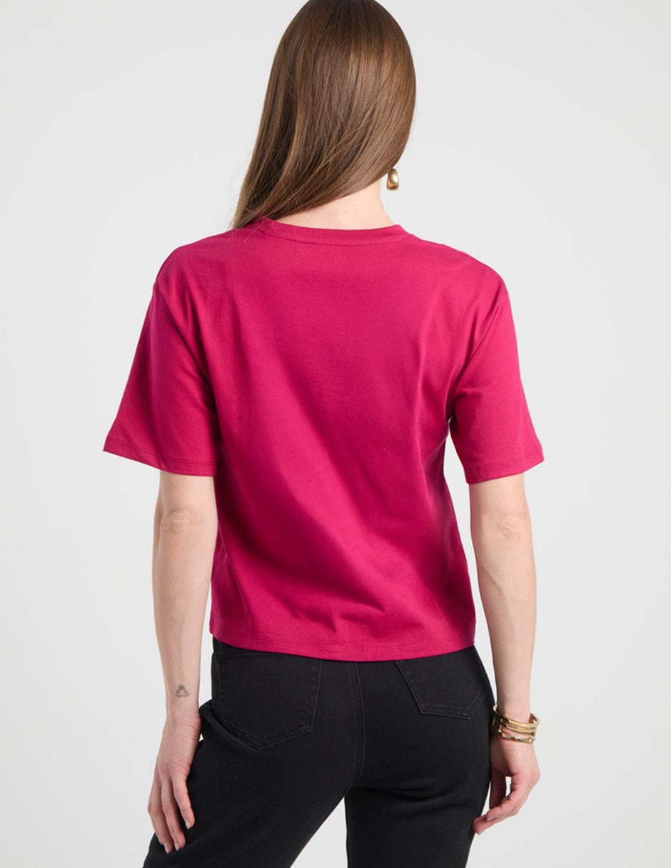 Playera manga corta cuello redondo para mujer 6