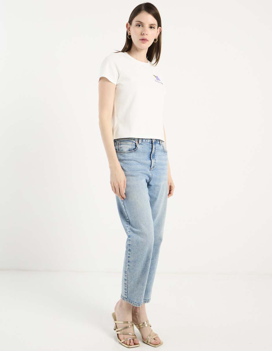 Playera manga corta Petite Studio cuello redondo para mujer