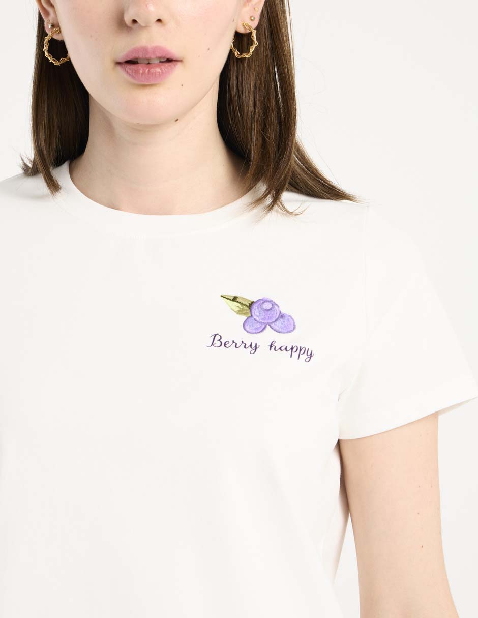Playera manga corta Petite Studio cuello redondo para mujer