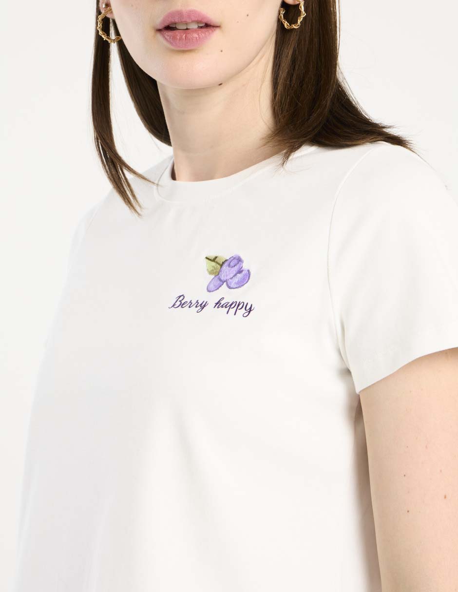 Playera manga corta Petite Studio cuello redondo para mujer