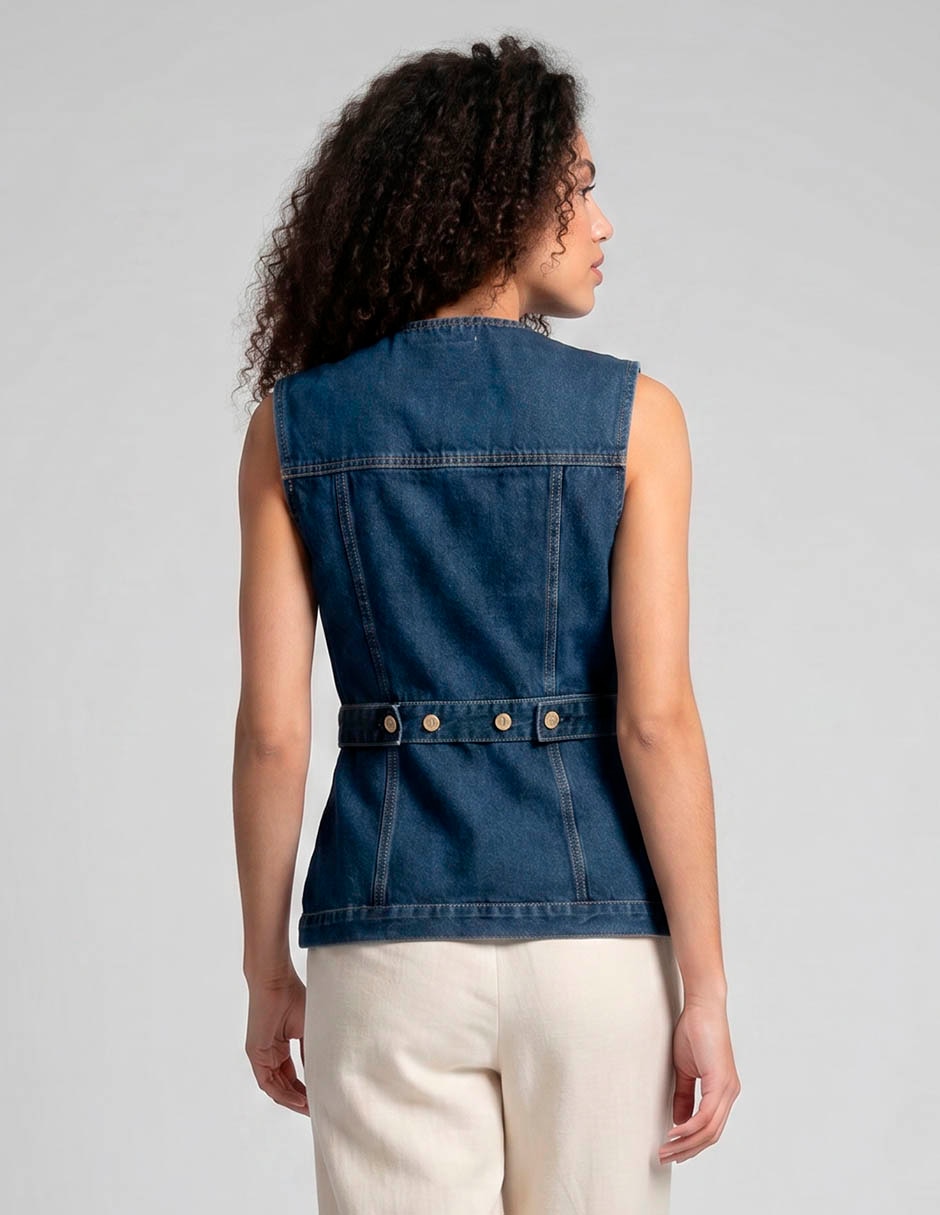 Chaleco de mezclilla para mujer 2