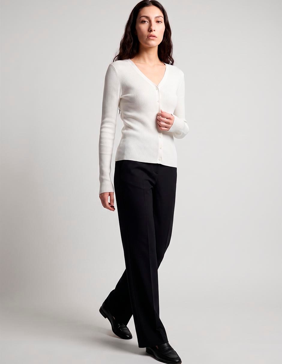 Suéter cuello V para mujer