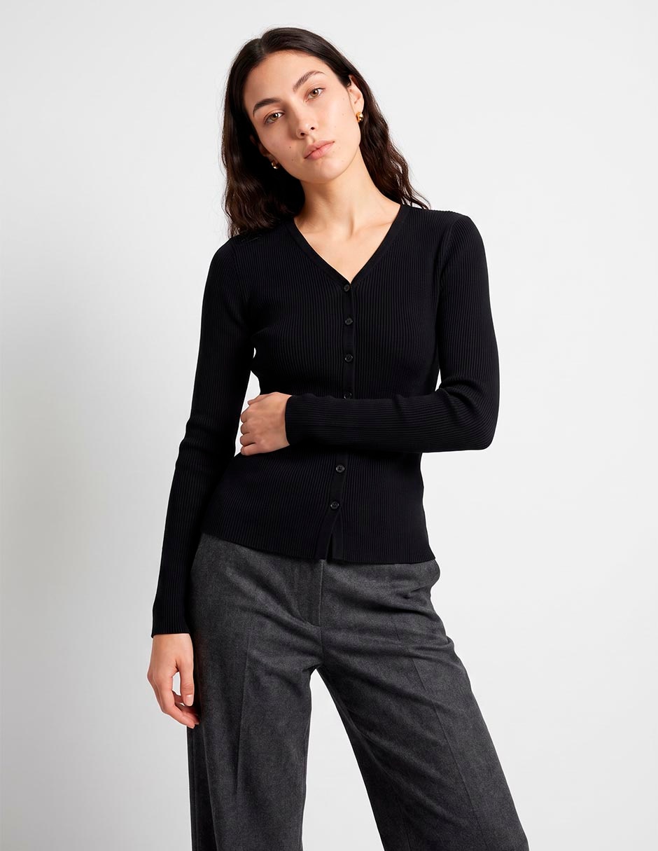 Suéter cuello V para mujer 1