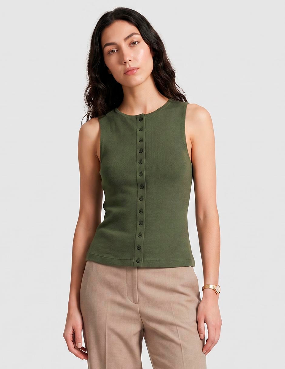 Top cuello redondo