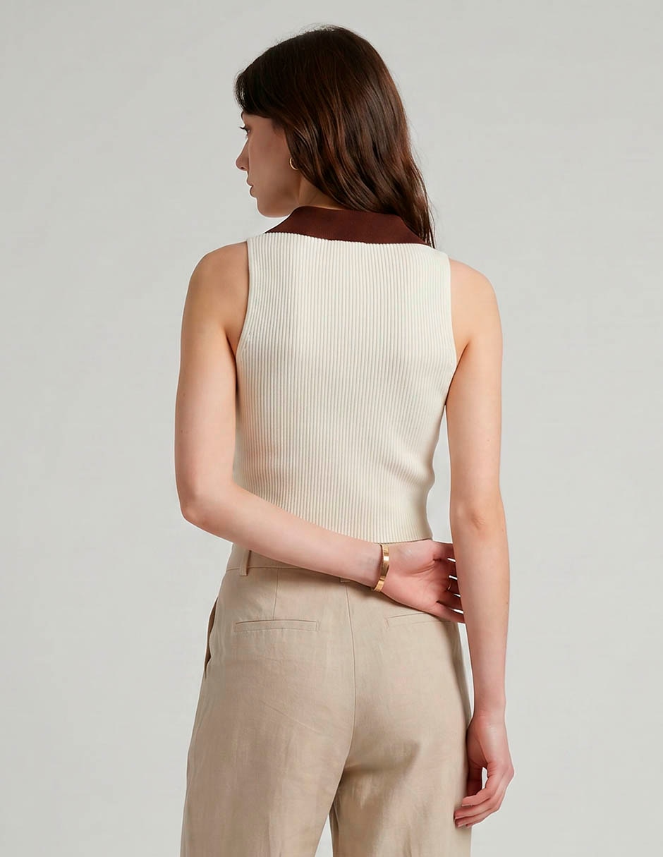 Top cuello polo escote v 2