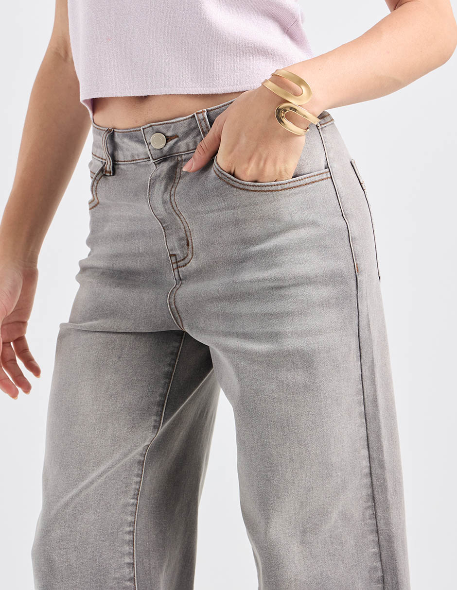 Jeans coulotte straight cintura para mujer 3