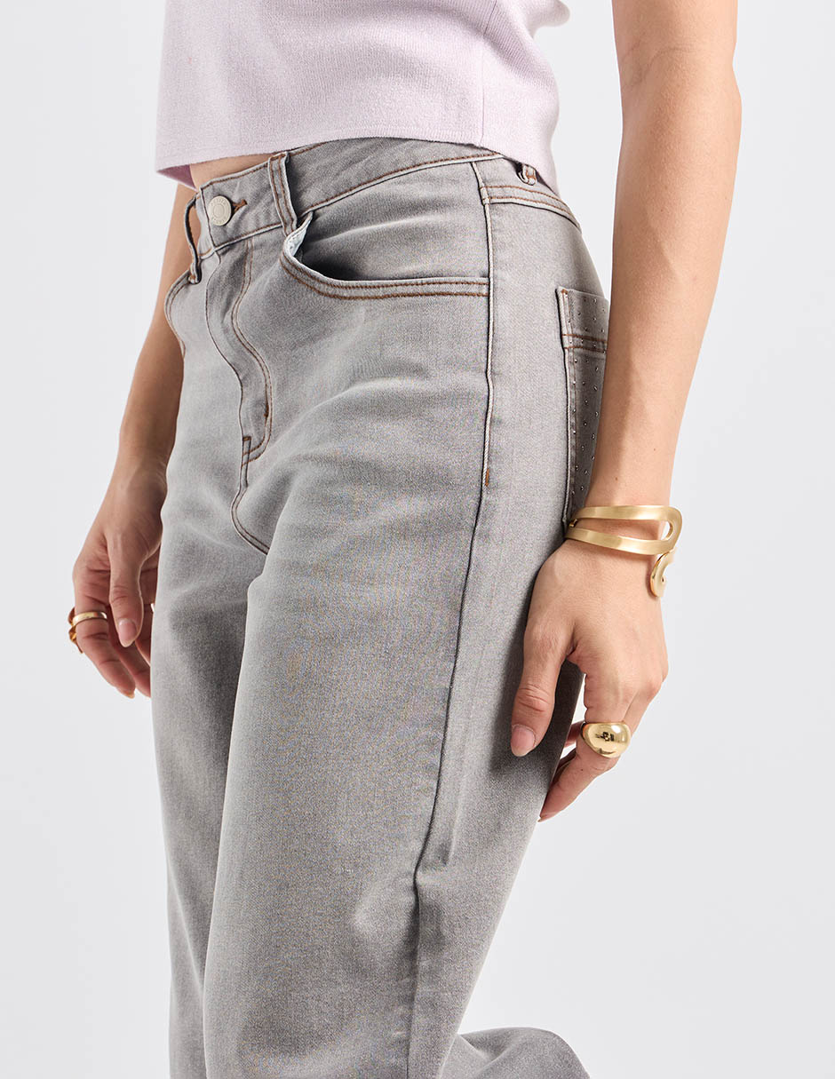 Jeans coulotte straight cintura para mujer 2