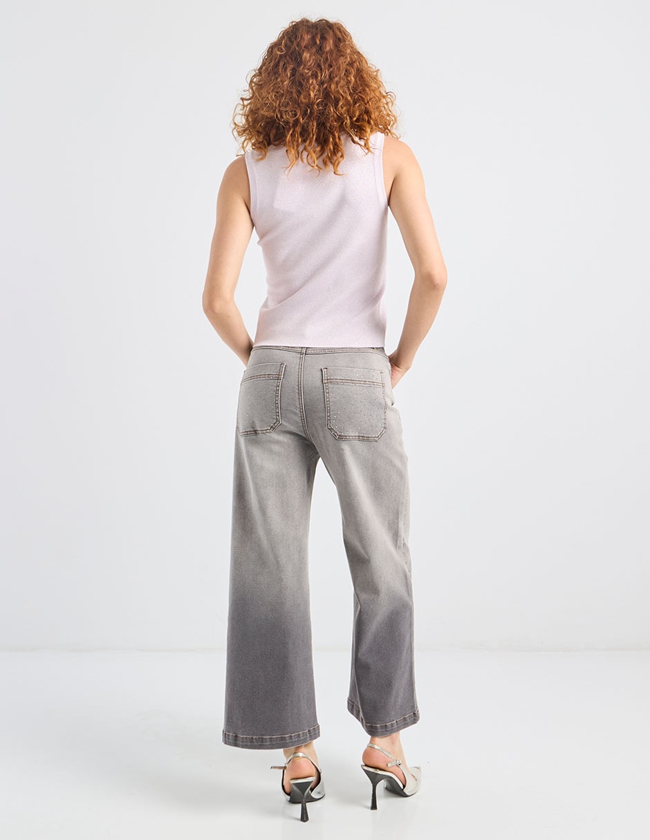 Jeans coulotte straight cintura para mujer 6