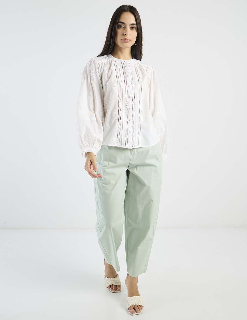 Pantalón coulotte relajado para mujer 4