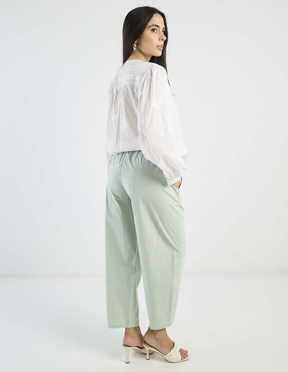 Pantalón coulotte relajado para mujer 6