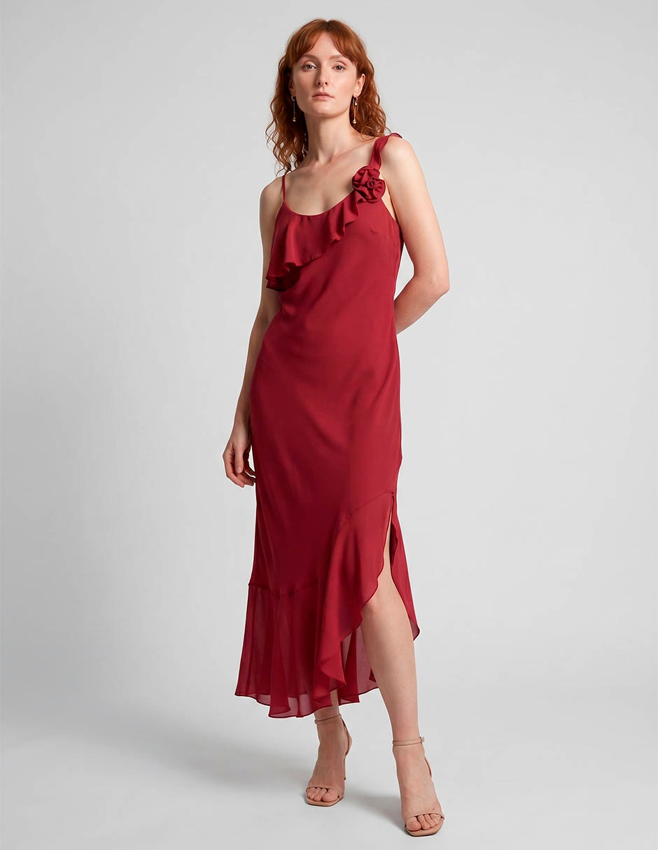 Vestido crop de fiesta escote bajo